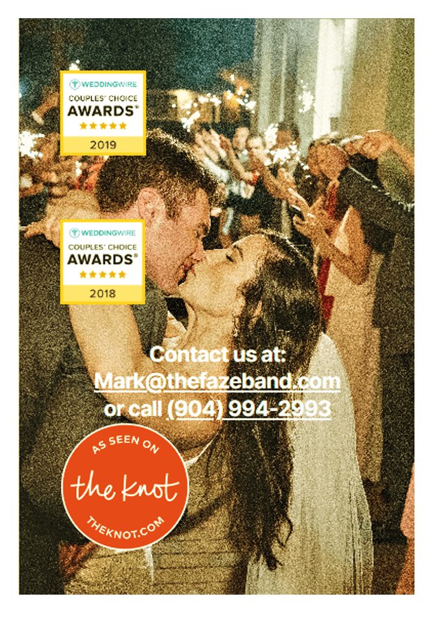 The Faze Band wedding flyer