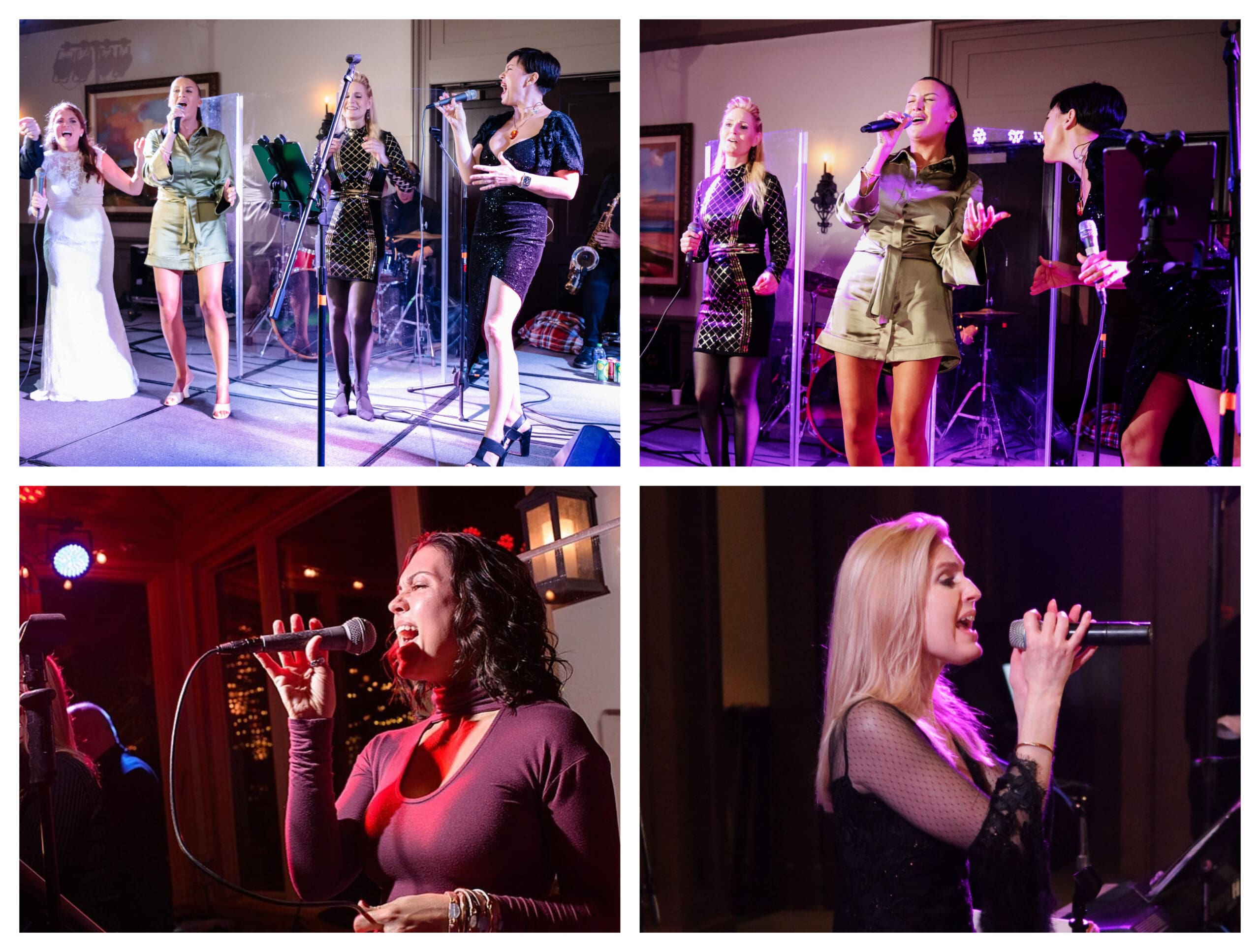 The Faze Band vocalists performing at a wedding